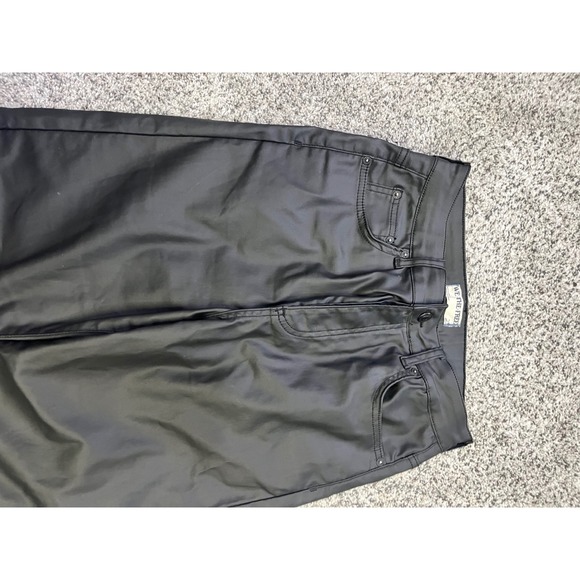 We The Free Black Faux Leather High Rise Slim Straight Leg Pants Size 27 - Picture 3 of 16